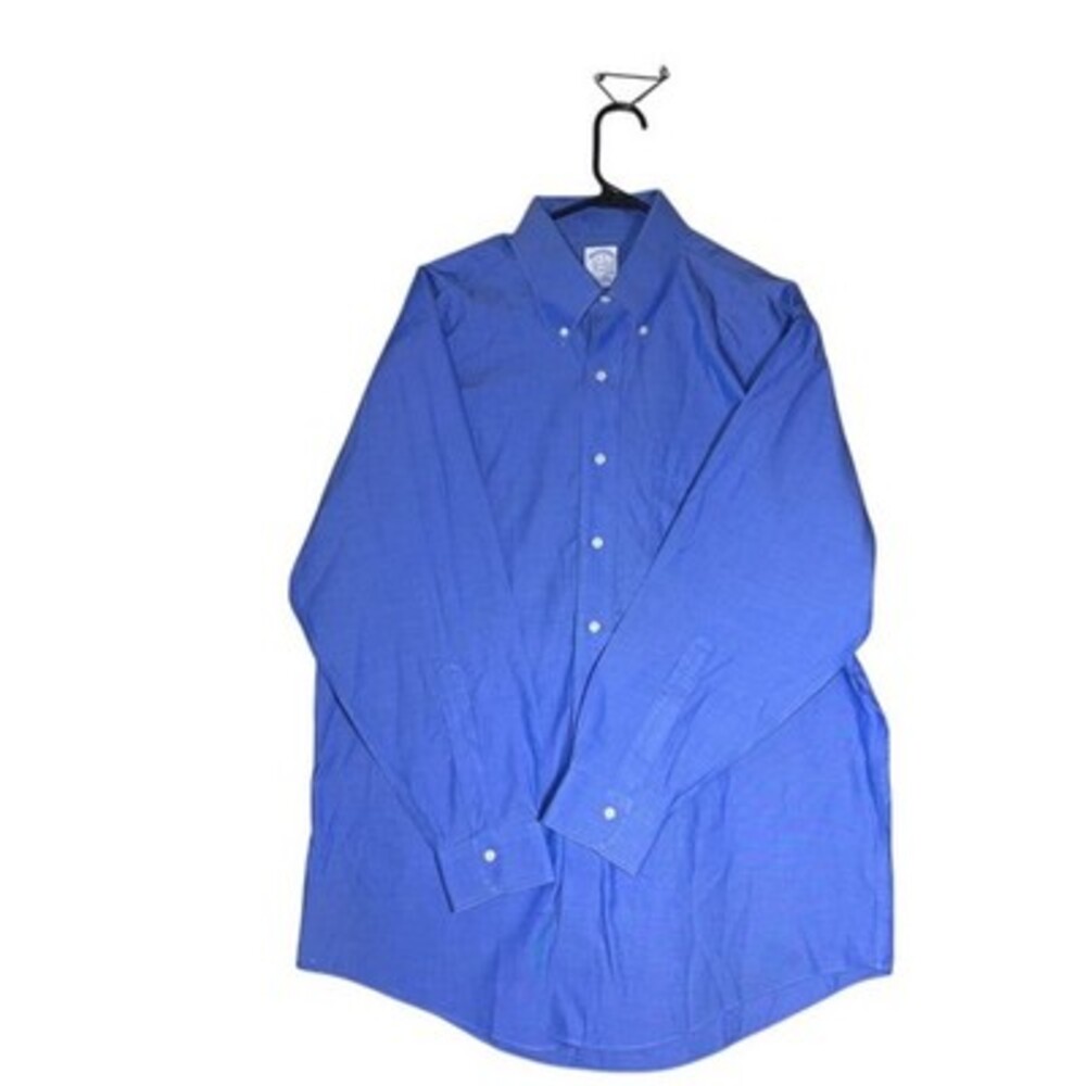 Brooks Brothers 1818 Dress Shirt Mens 16 32 Blue Solid Button-Down Classic